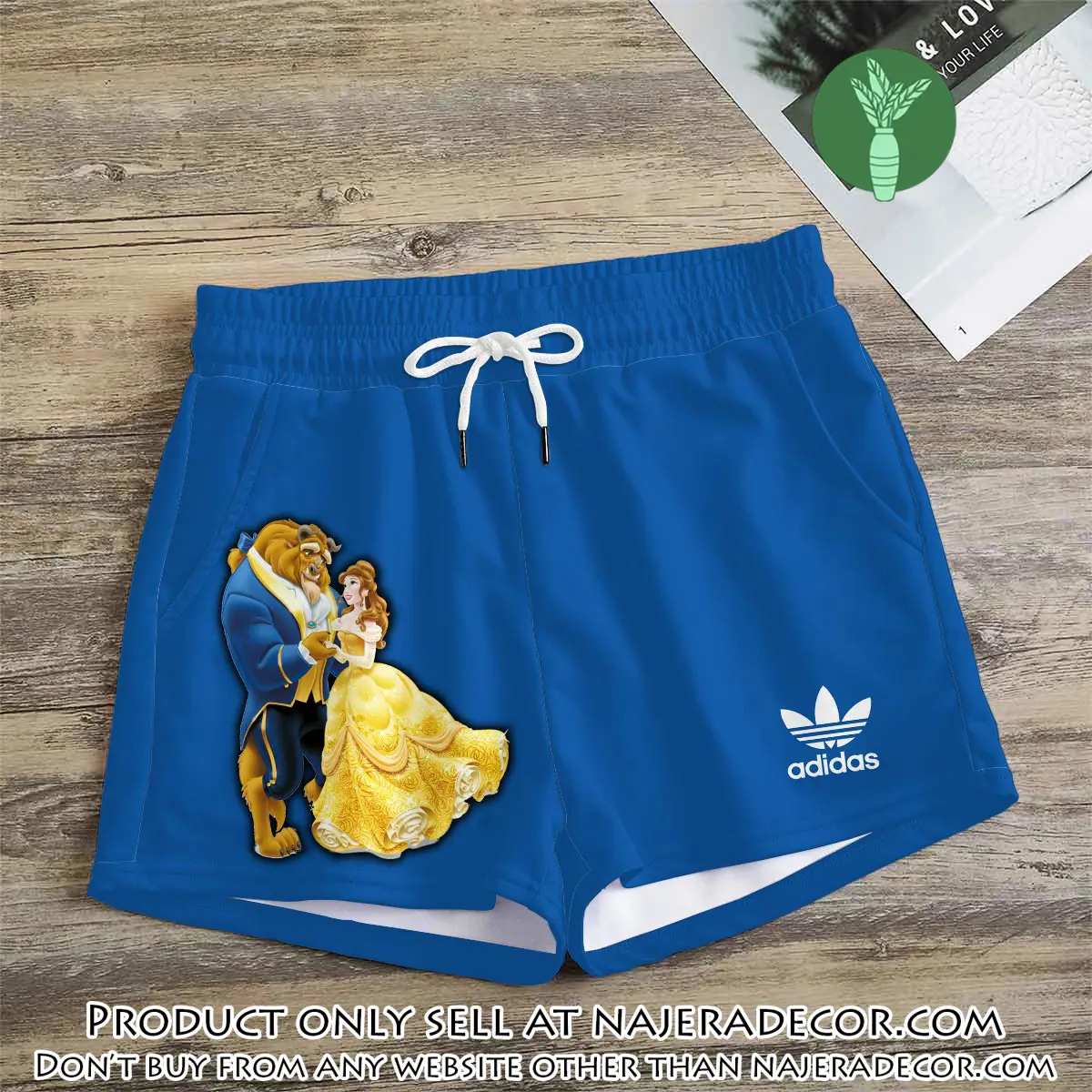 Premium beauty and the beast in adidas women shorts lady beach shorts wms1077 njr3819283